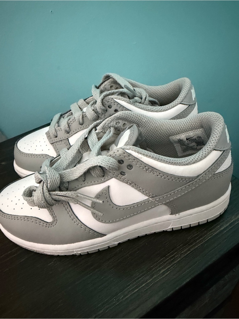 Nike Kids Gray and White Low-Top Sneakers
